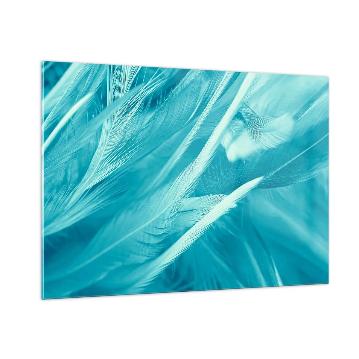 Glastavla - Bild på glas - Drunkna i dun - 100x70 cm