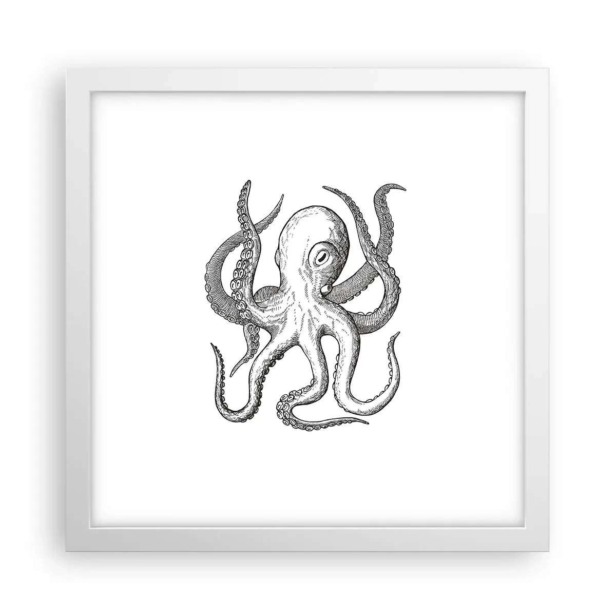 Affisch i vit ram - Dansar med vågorna - 30x30 cm