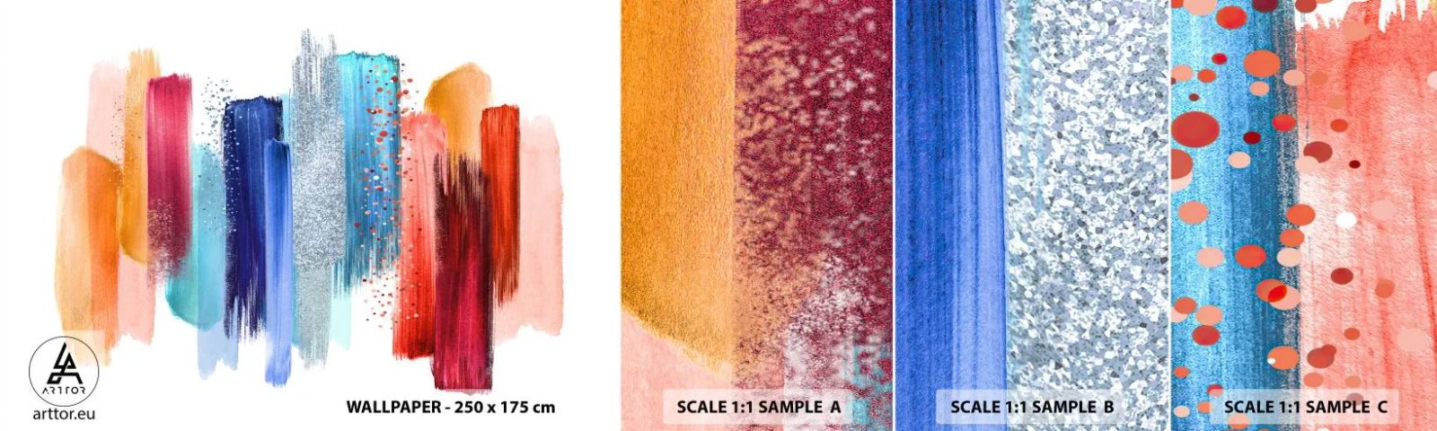 Fototapet Prov Standard Eco - Upp och ner - Abstraktion, Bit, Modern konst - 100x30 cm