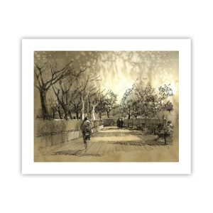 Affisch - En stund fångad med penna - 50x40 cm