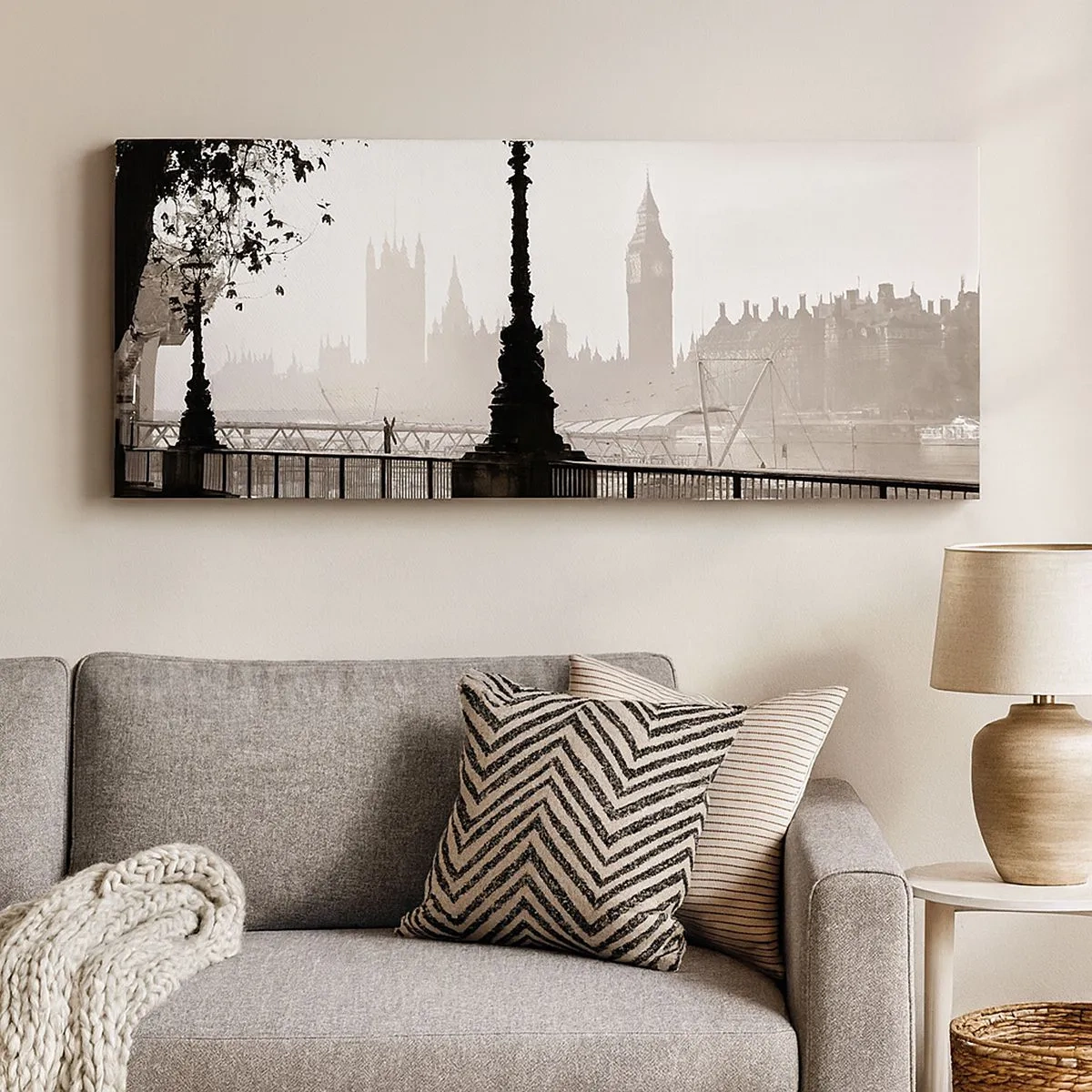 Canvastavla - Bild på duk - Morgon i London - 100x40 cm