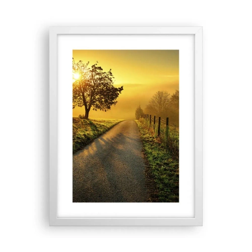 Affisch i vit ram - Honungfärgad eftermiddag - 30x40 cm
