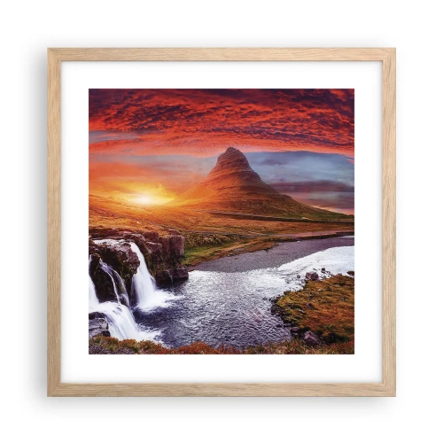 Affisch i ram av ljusek - Utsikt över Midgård - 40x40 cm