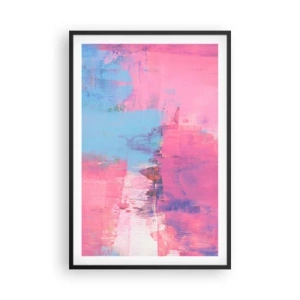Affisch i svart ram - Rosa, blått och en gnutta ljus - 61x91 cm