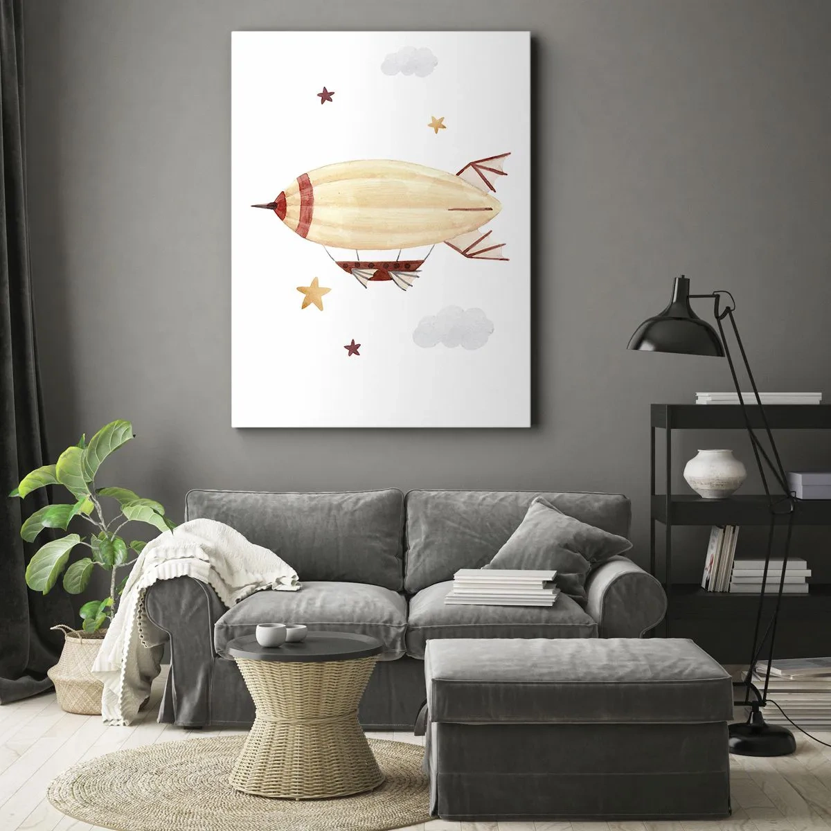 Canvastavla - Bild på duk - Luftskepp - 45x80 cm