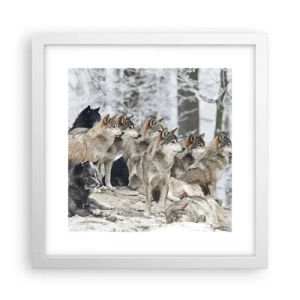 Affisch i vit ram - Familj och vänner - 30x30 cm