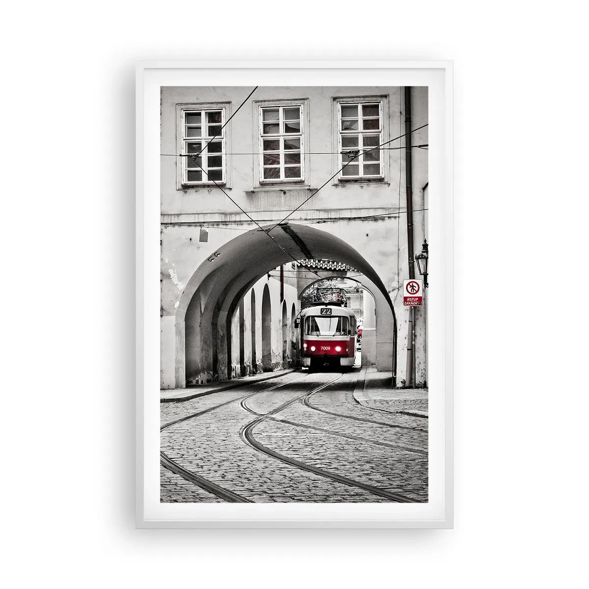 Affisch i vit ram - Genom stadens labyrint - 61x91 cm
