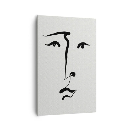 Canvastavla - Bild på duk - Porträtt med ett streck - 80x120 cm