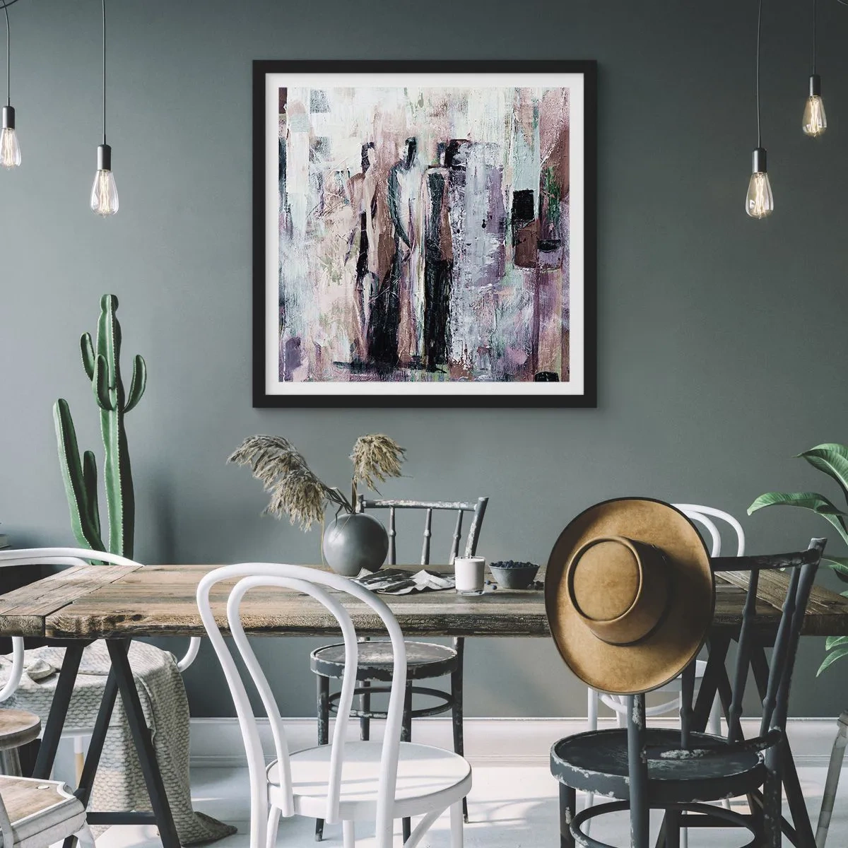 Affisch i svart ram - De mystiska tre - 60x60 cm