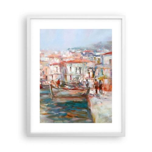 Affisch i vit ram - Pastellfärgad semester - 40x50 cm