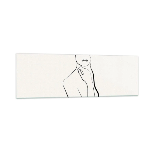 Glastavla - Bild på glas - Melankolins våg - 160x50 cm