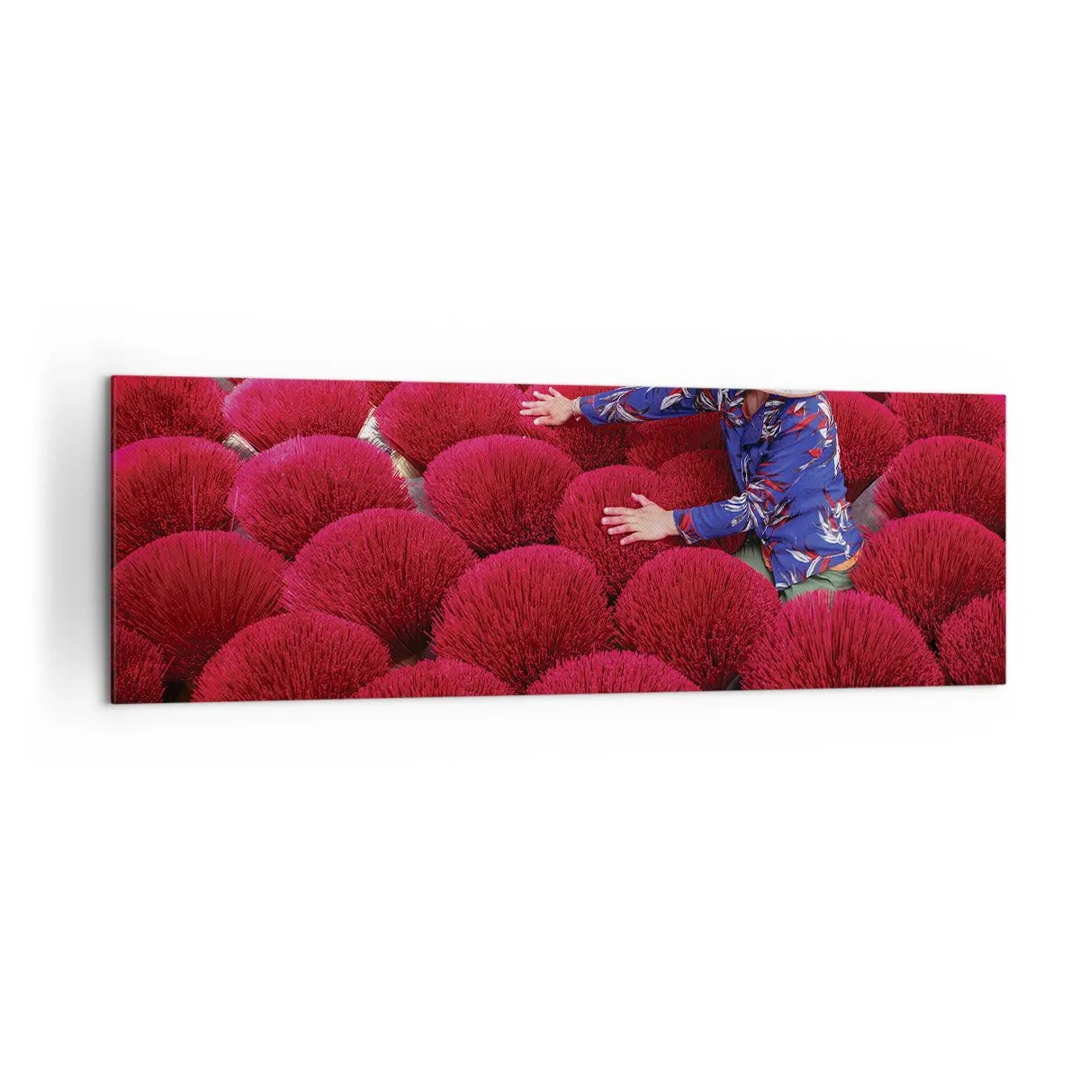 Canvastavla - Bild på duk - På ett risfält - 160x50 cm