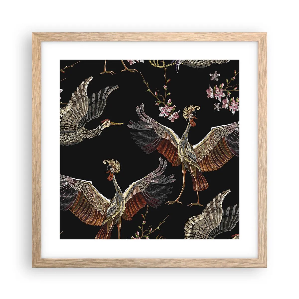 Affisch i ram av ljusek - Sagofågel - 40x40 cm