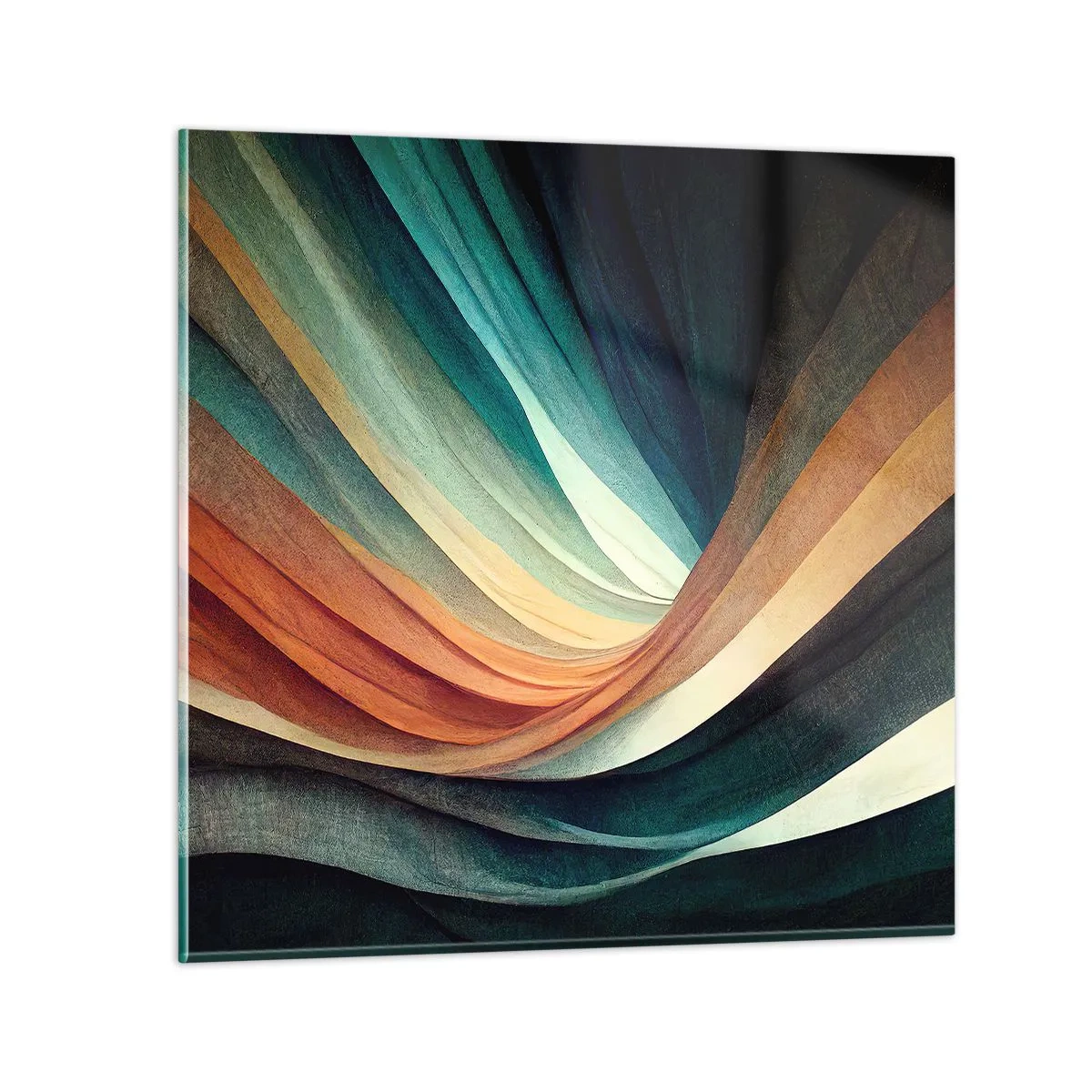 Glastavla - Bild på glas - Vävd av färger - 40x40 cm