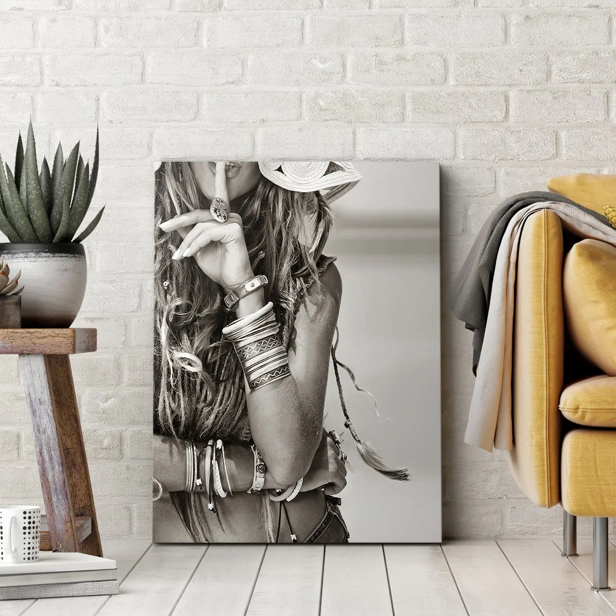 Canvastavla - Bild på duk - Som flickorna brukar - 55x100 cm