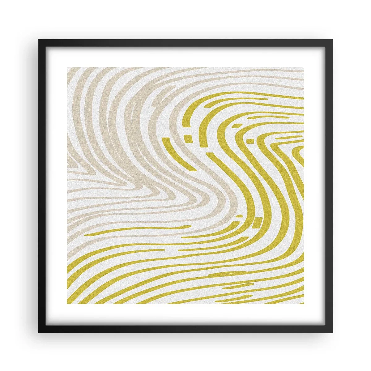 Affisch i svart ram - Komposition med en mjuk böjning - 50x50 cm