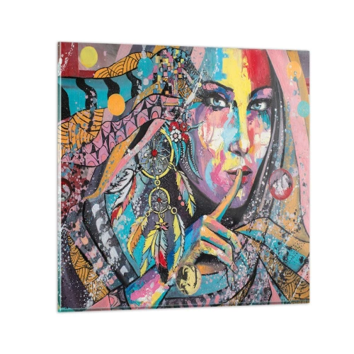 Glastavla - Bild på glas - Var tyst tills du förstår - 30x30 cm