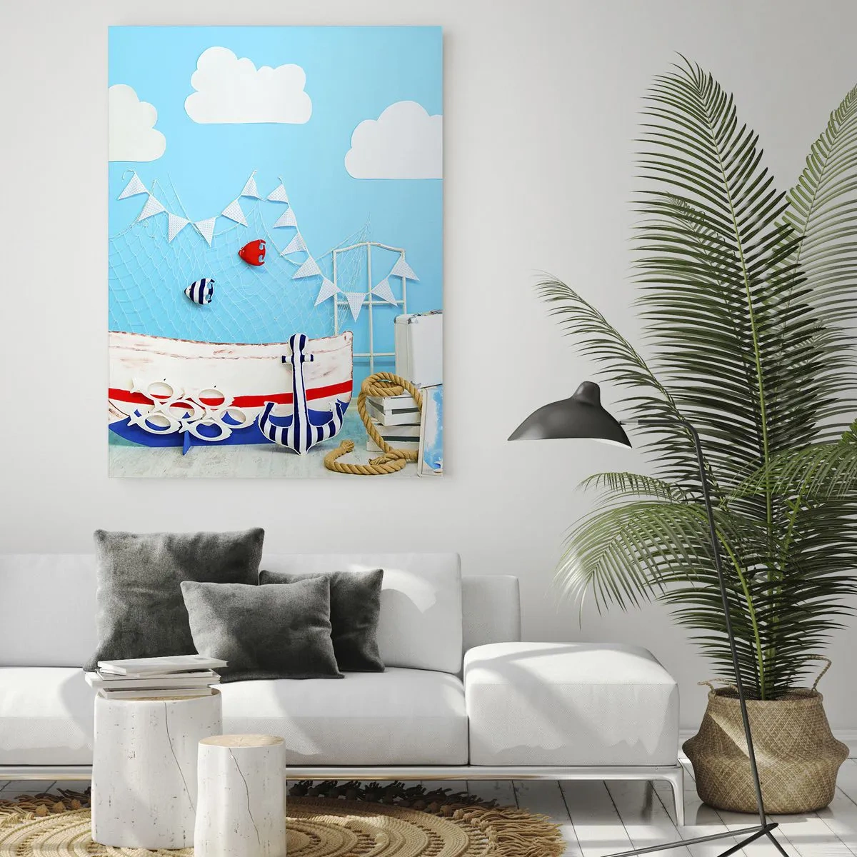 Glastavla - Bild på glas - Barnlängtan till naturen - 50x70 cm