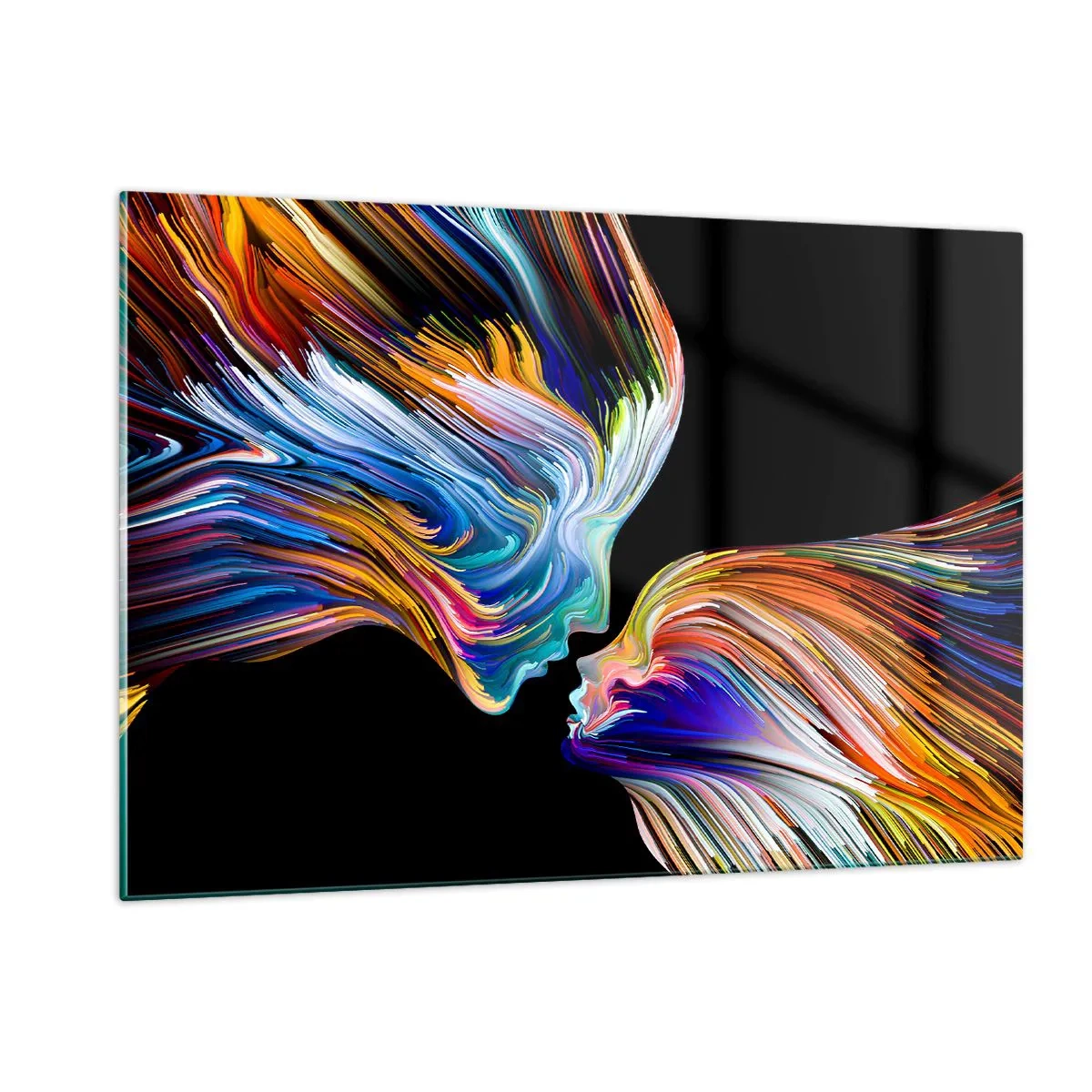 Glastavla - Bild på glas - Fusion av energi och ljus - 120x80 cm