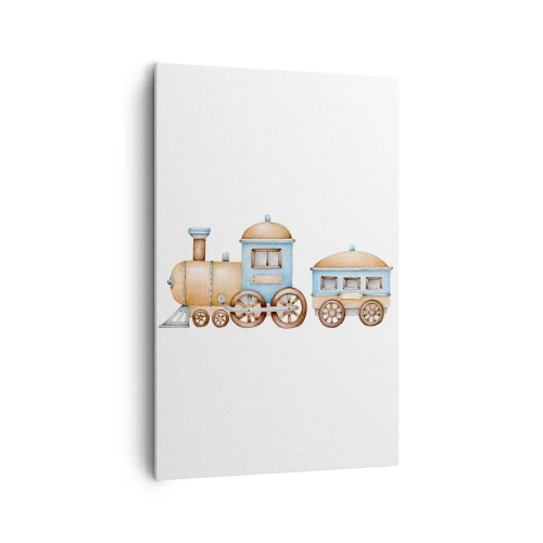 Canvastavla - Bild på duk - Stående vid stationen... - 80x120 cm