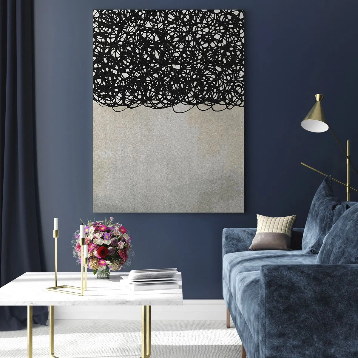 Glastavla - Bild på glas - En virvlad abstraktion - 70x100 cm