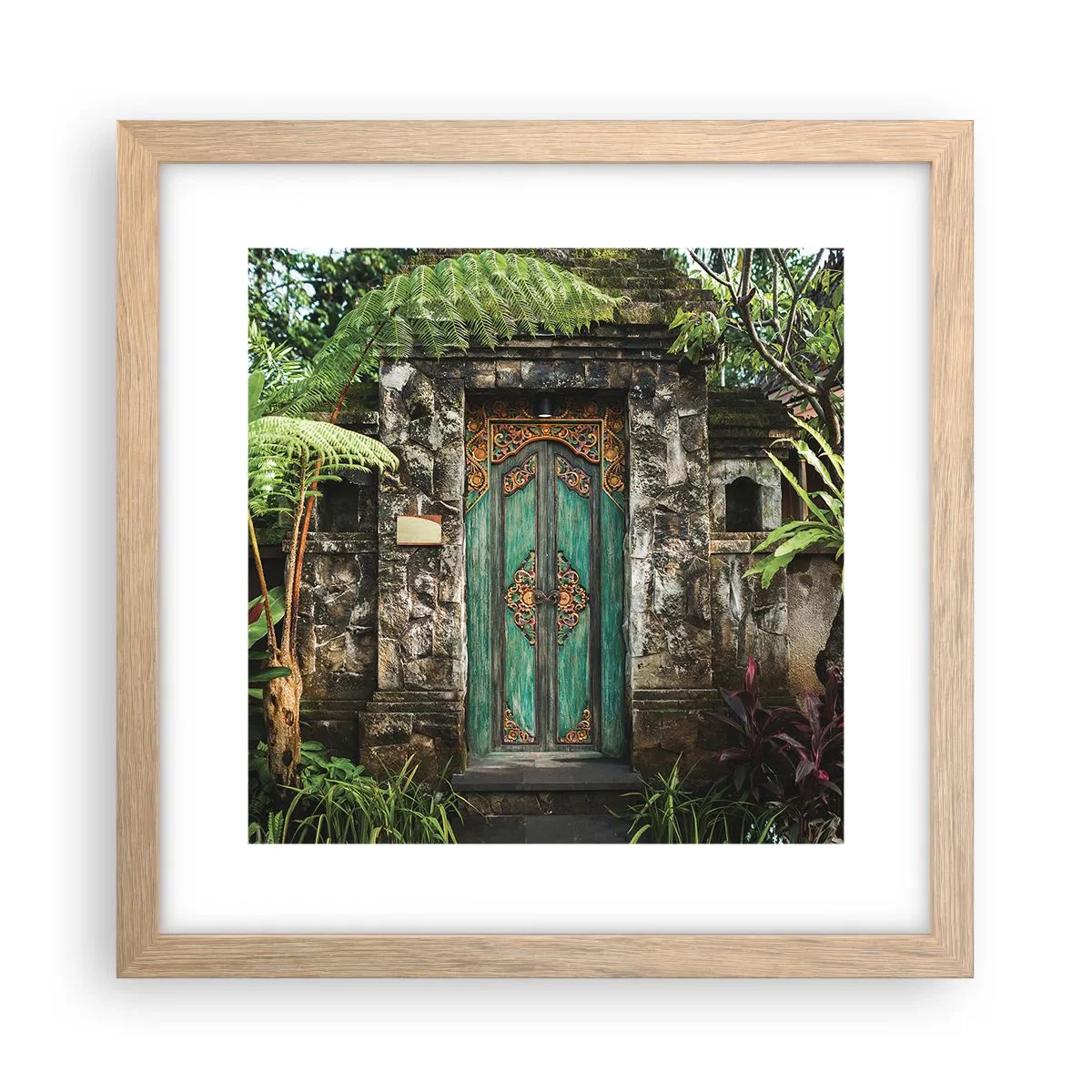 Affisch i ram av ljusek - Dörren till exotiska världen - 30x30 cm