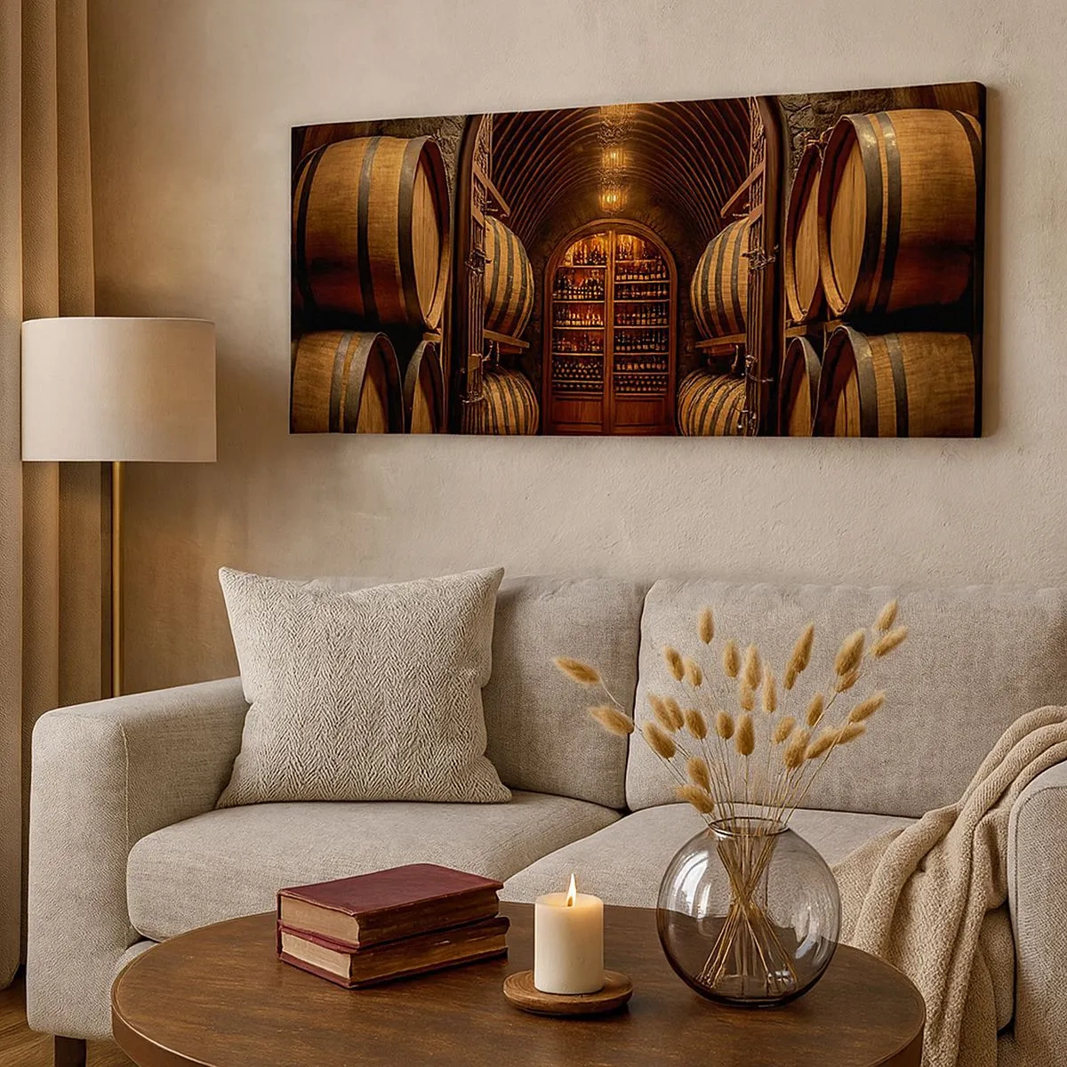 Canvastavla - Bild på duk - Stämningsfull källare - 100x40 cm