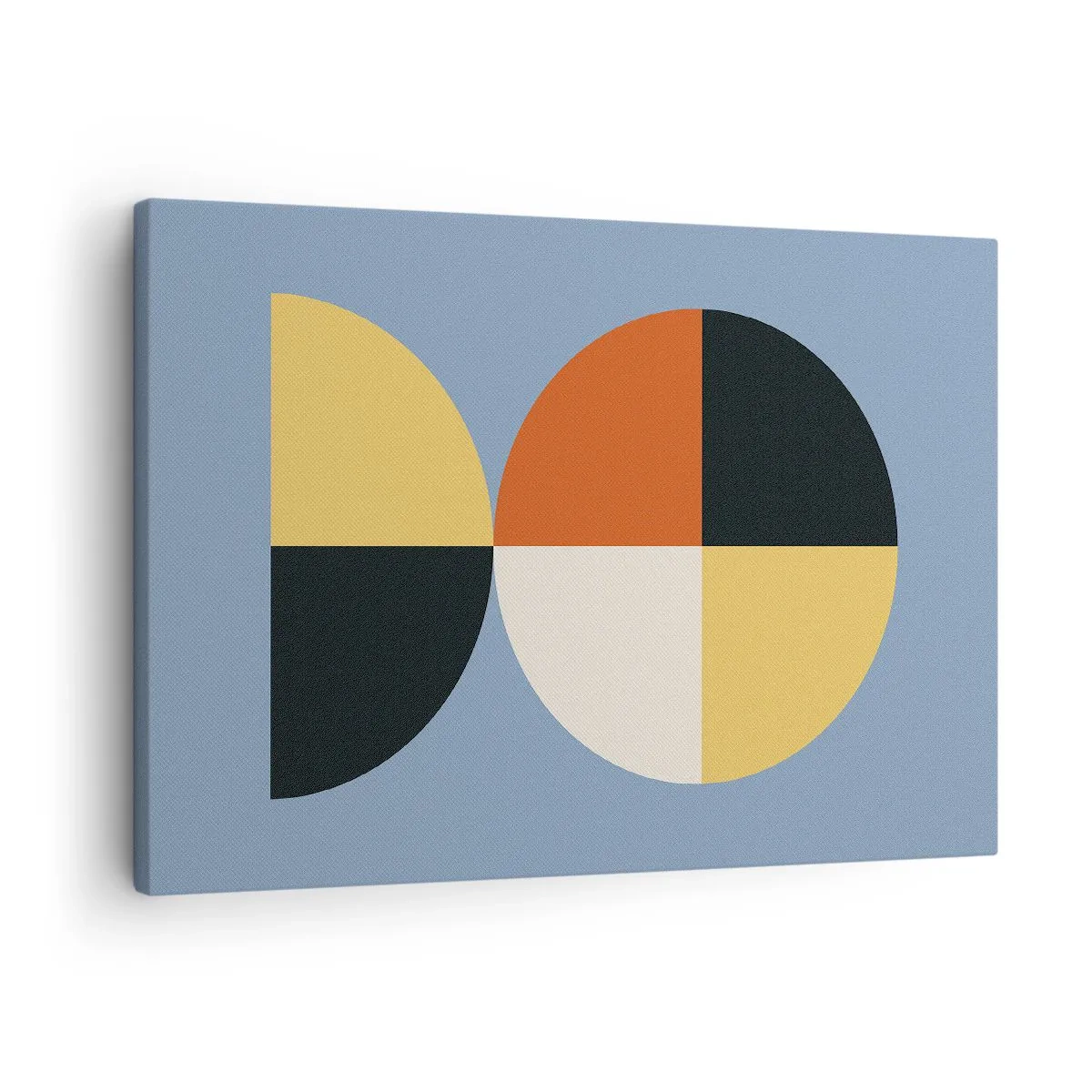 Canvastavla - Bild på duk - Geometriska cirklar på en blå bakgrund - 70x50cm - Titta och räkna - Modern väggdekoration för vardagsrum och sovrum ARTTOR