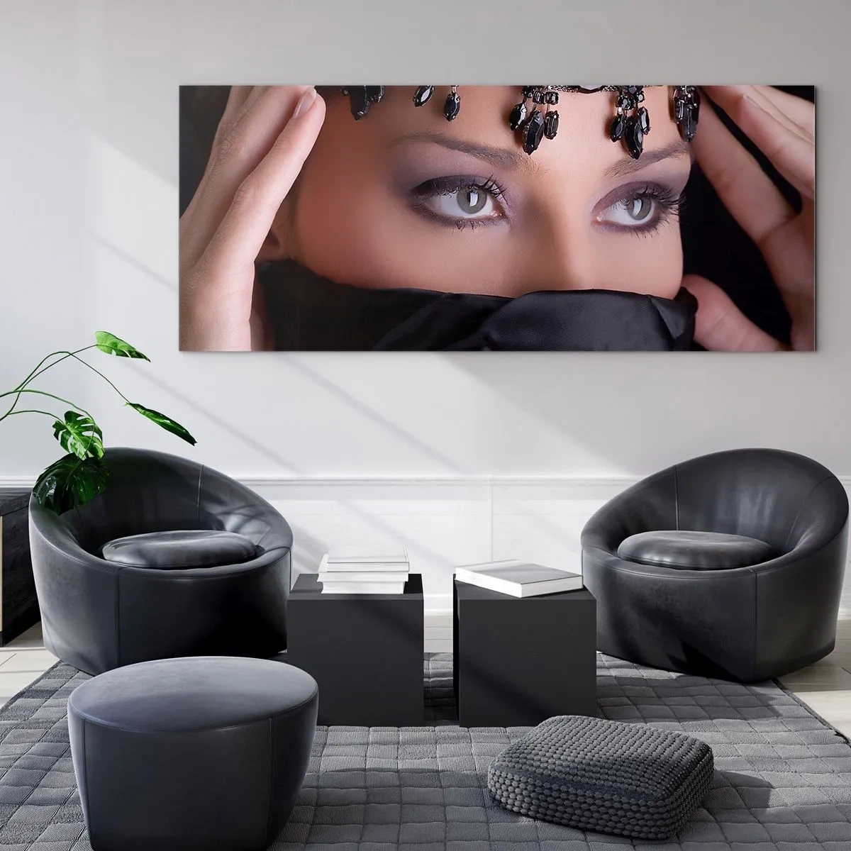Glastavla - Bild på glas - Lockande orientalisk hemlighet - 160x50 cm
