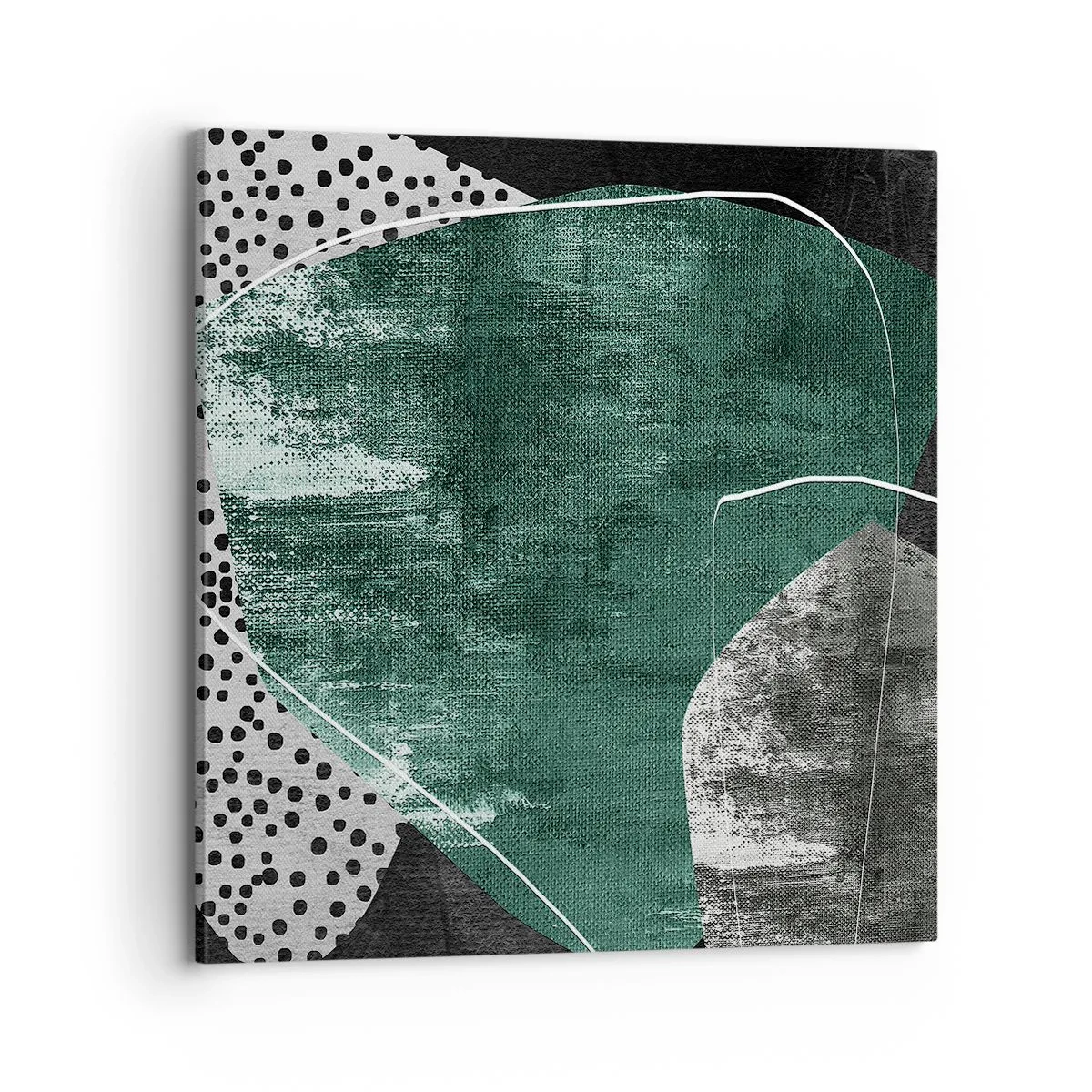 Canvastavla - Bild på duk - Färgstark abstraktion med en guldflinga - 70x70 cm