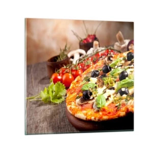 Glastavla - Bild på glas - Ingredienser ur jorden - 70x70 cm