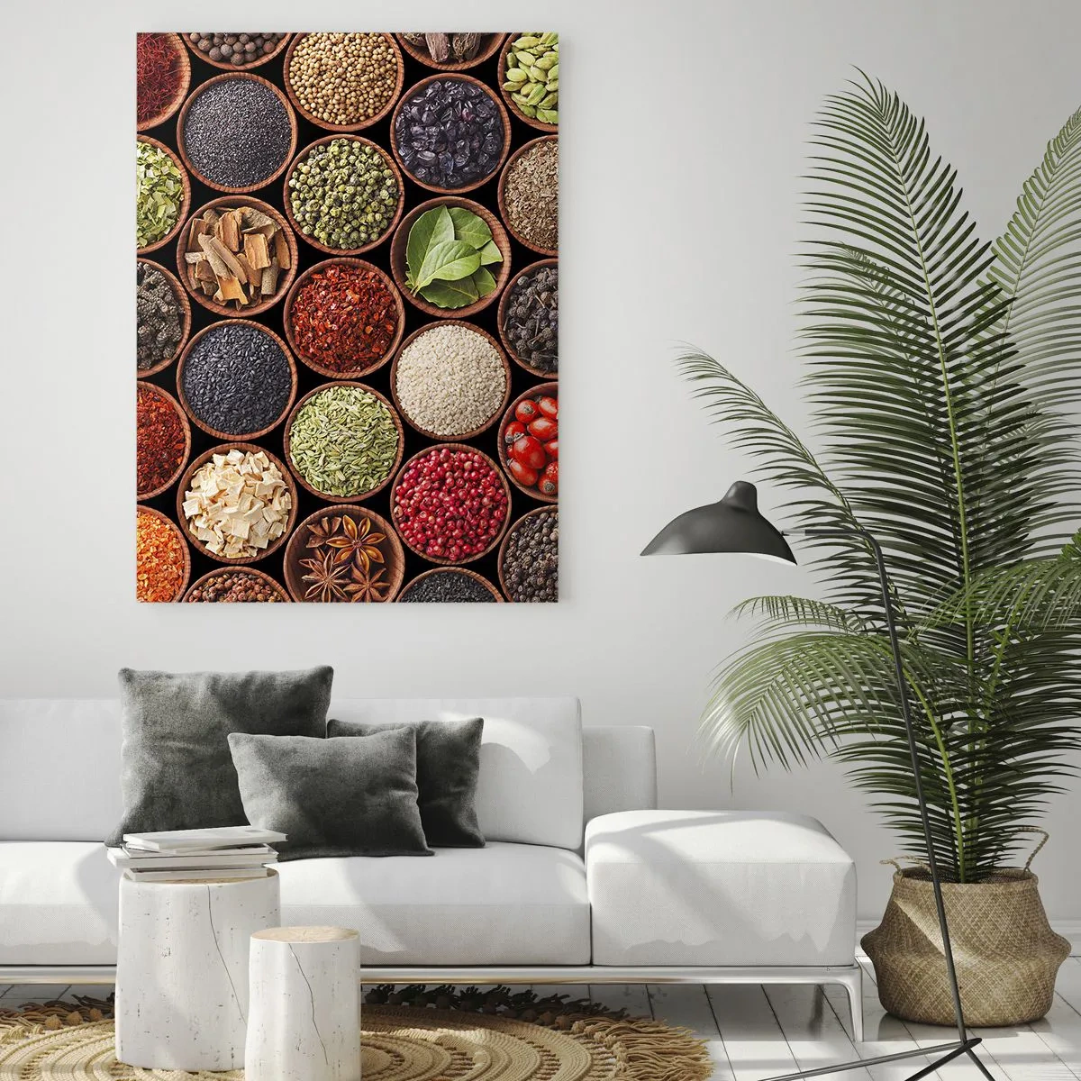 Glastavla - Bild på glas - Världens alla smaker - 50x70 cm