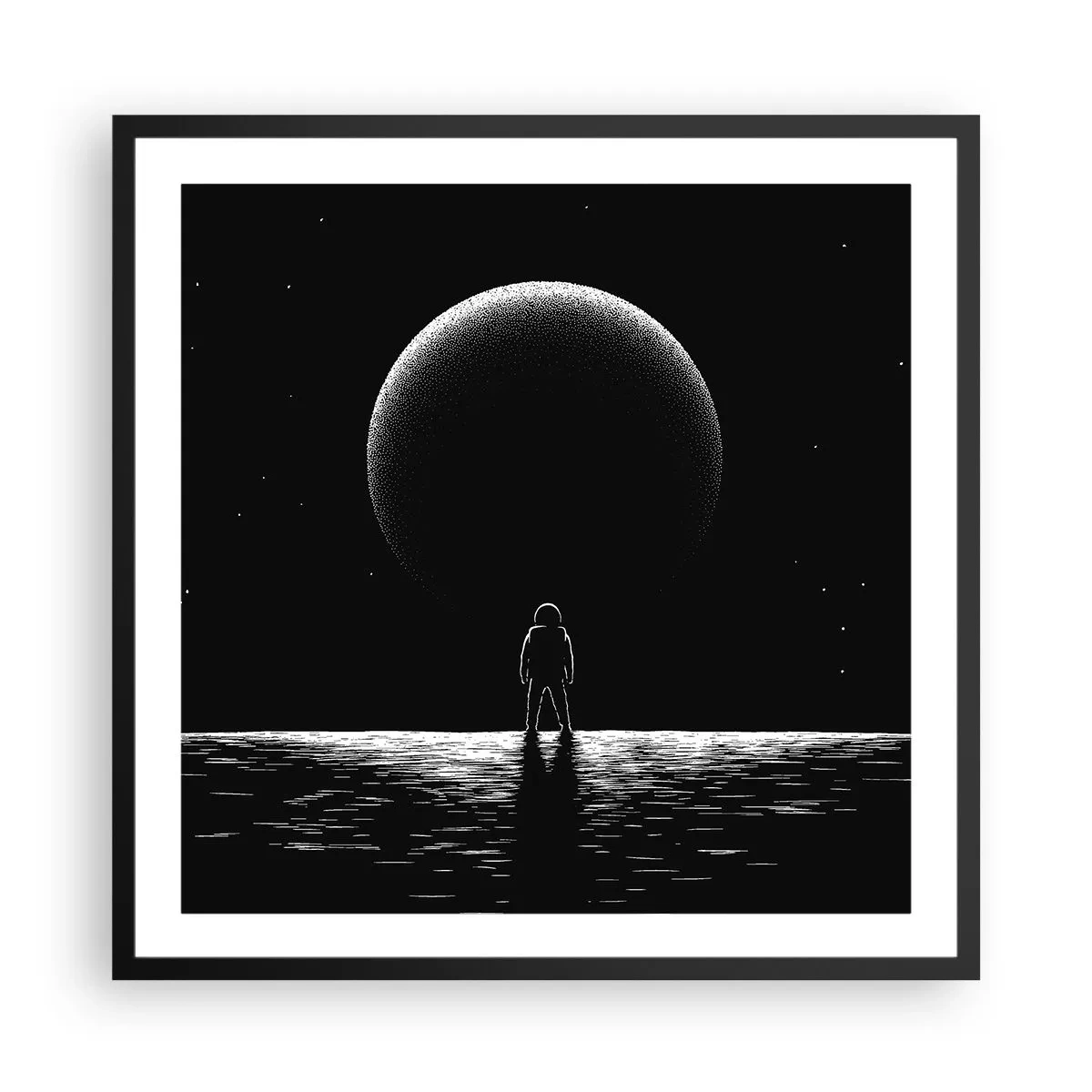 Affisch i svart ram - Ansikte mot ansikte - 60x60 cm