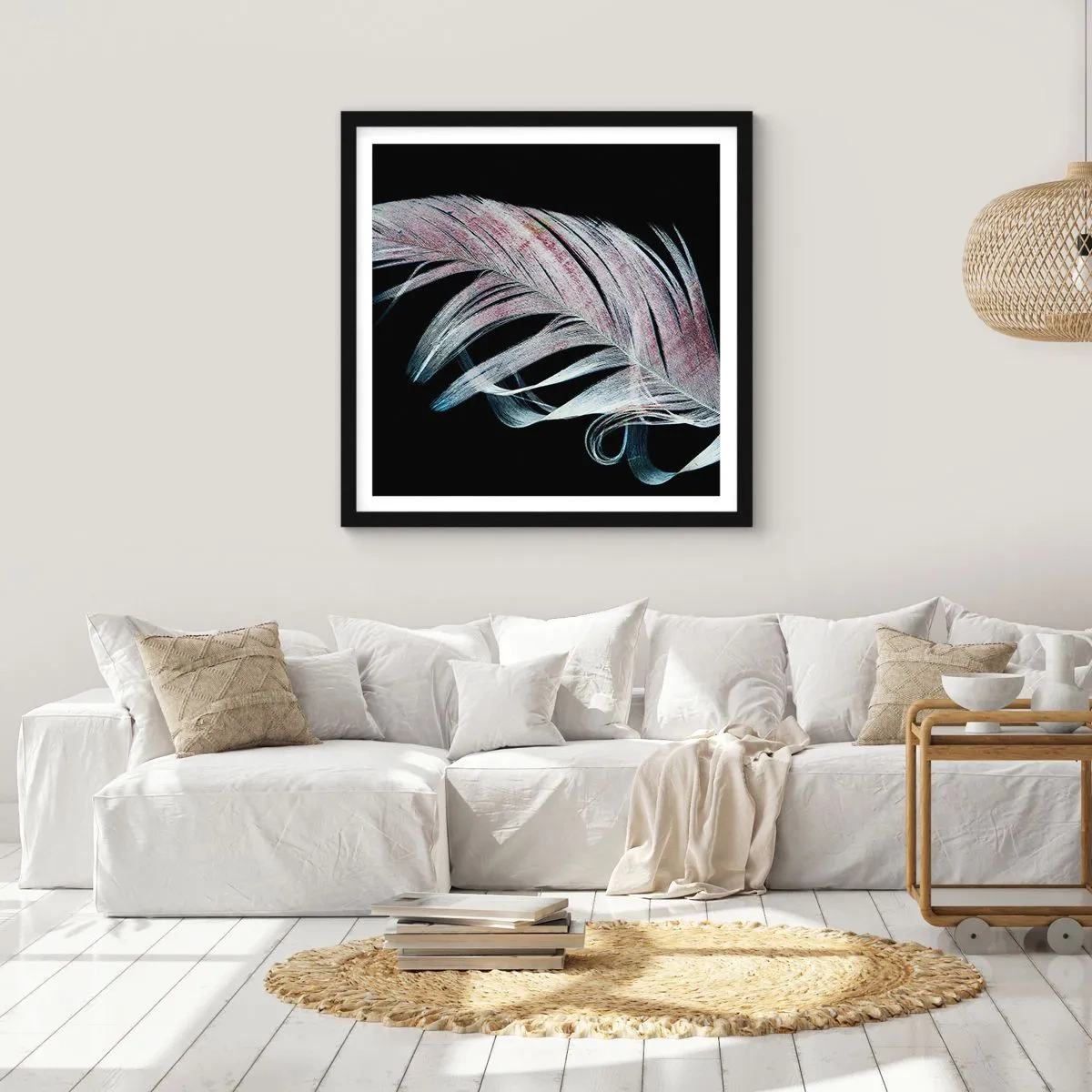 Affisch i svart ram - Tänk på smekning - 40x40 cm