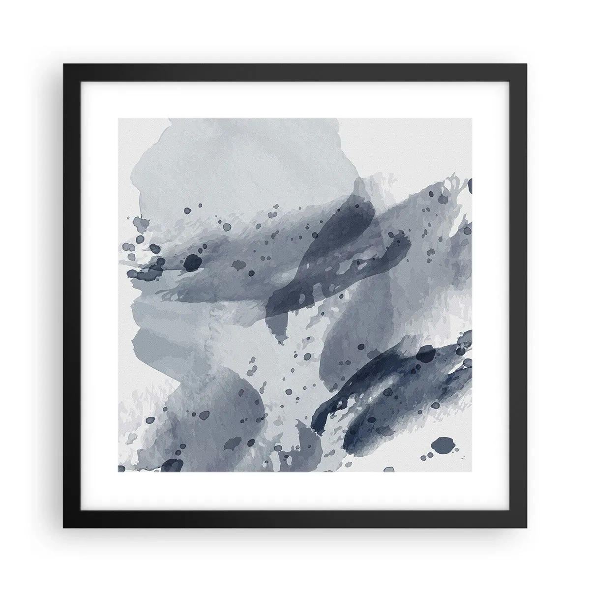 Affisch i svart ram - Studie om vattnets natur - 40x40 cm