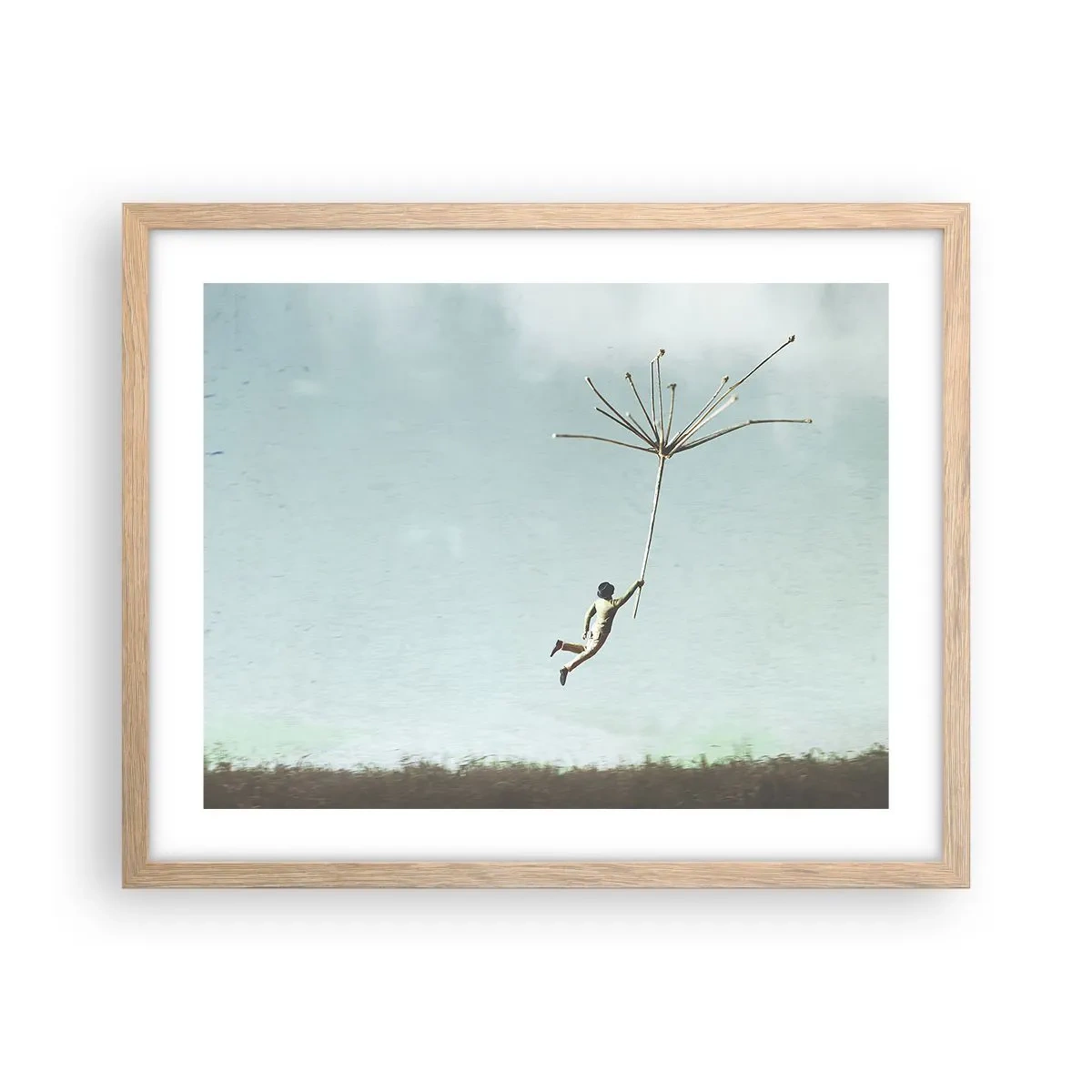 Affisch i ram av ljusek - Drakar, maskrosor, vind - 50x40 cm