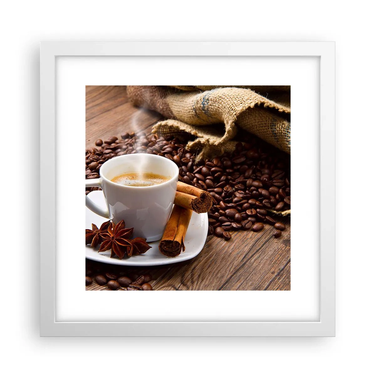 Affisch i vit ram - Rotsmak och -arom - 30x30 cm