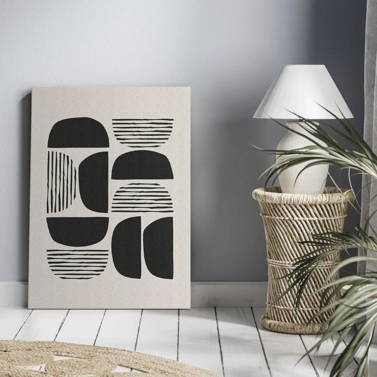 Canvastavla - Bild på duk - Arrangemang med halvor - 45x80 cm