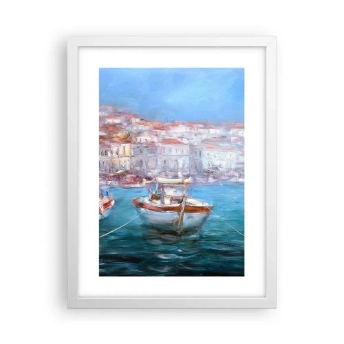 Affisch i vit ram - Italiensk vik - 30x40 cm