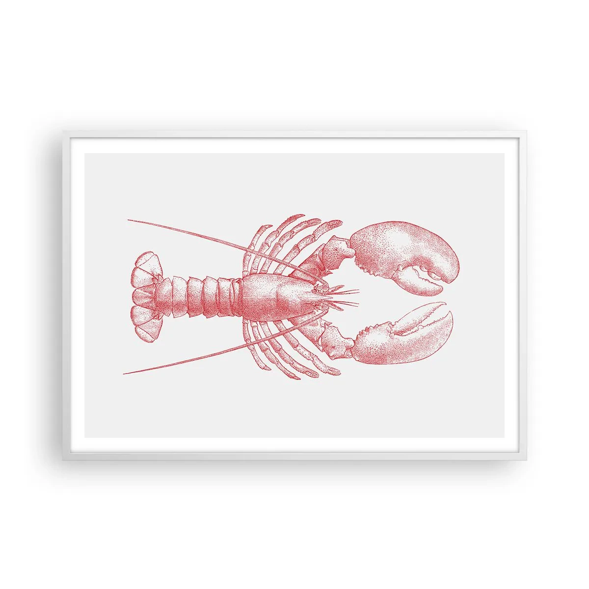 Affisch i vit ram - Hummer värdig Homer - 100x70 cm