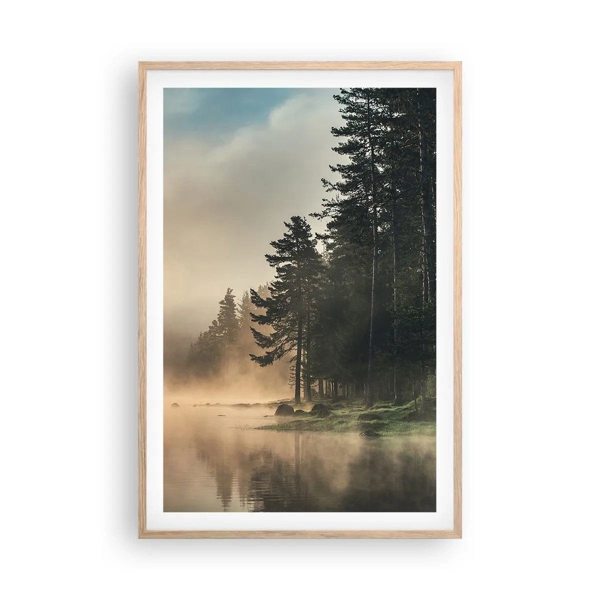 Affisch i ram av ljusek - Dagen föds - 61x91 cm