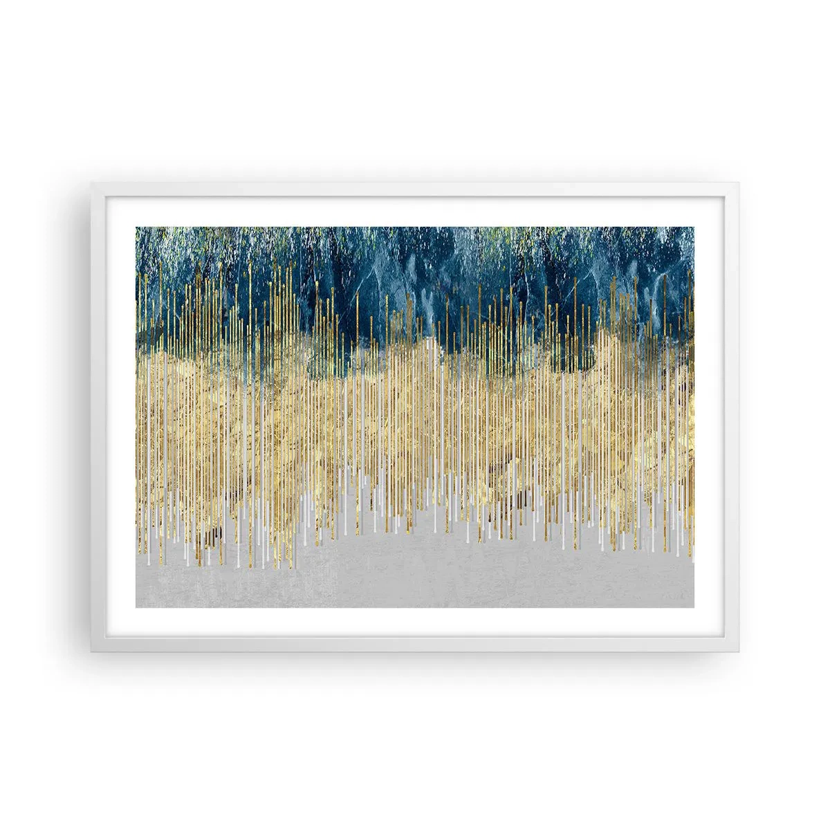 Affisch i vit ram - Förgylld gräns - 70x50 cm