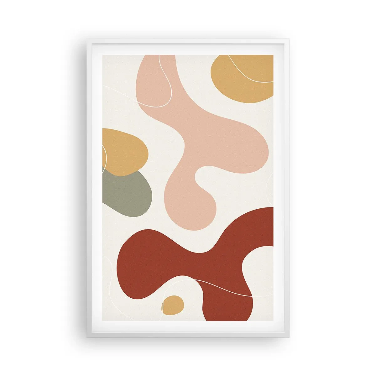 Affisch i vit ram - Ornamental zig-zack? - 61x91 cm