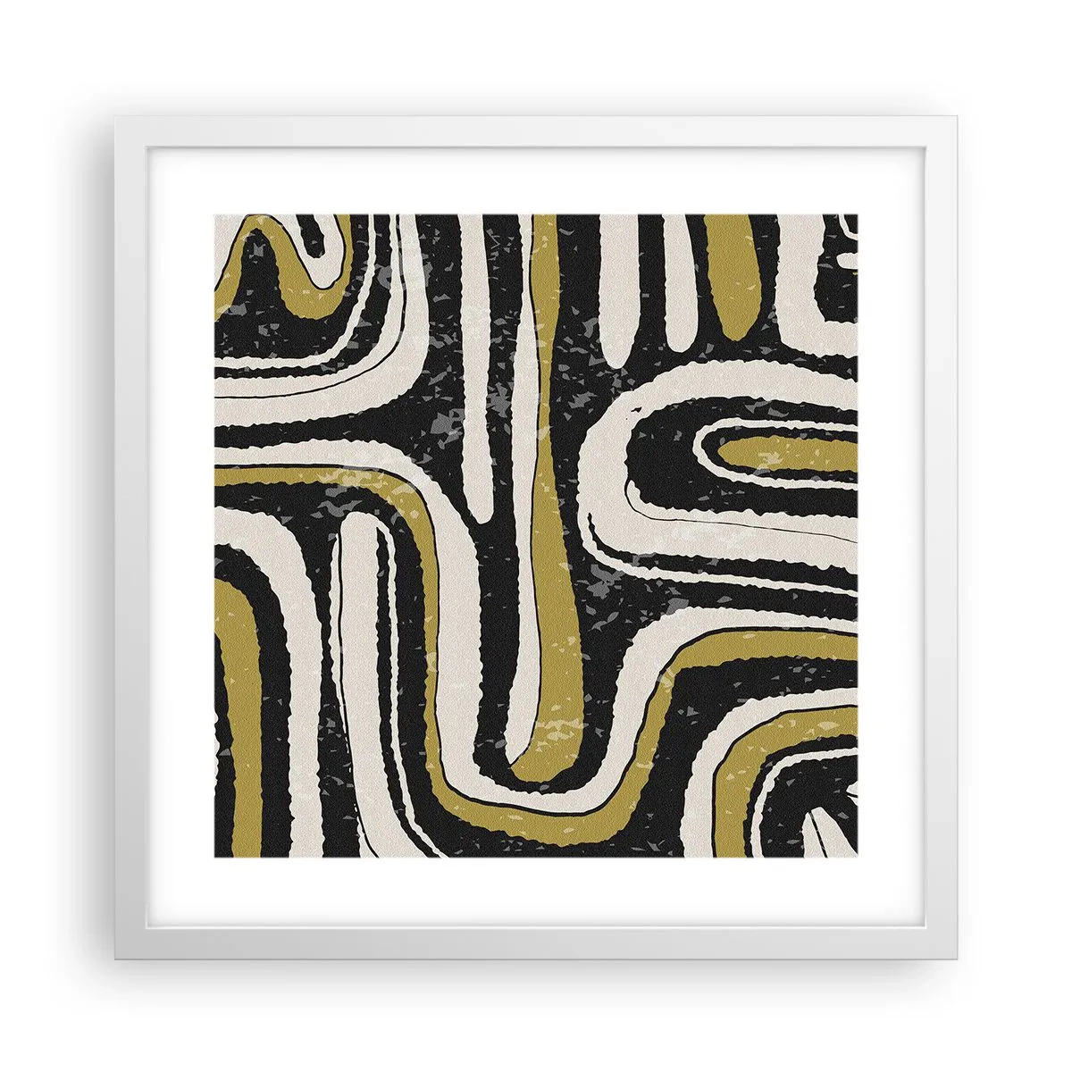 Affisch i vit ram - Komposition: stråk och gränder - 40x40 cm