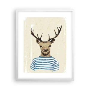 Affisch i vit ram - Ty jag gillar randiga tröjor! - 40x50 cm