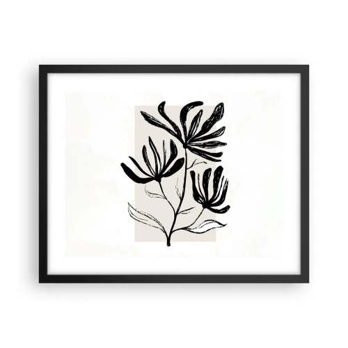 Affisch i svart ram - Skiss för ett herbarium - 50x40 cm