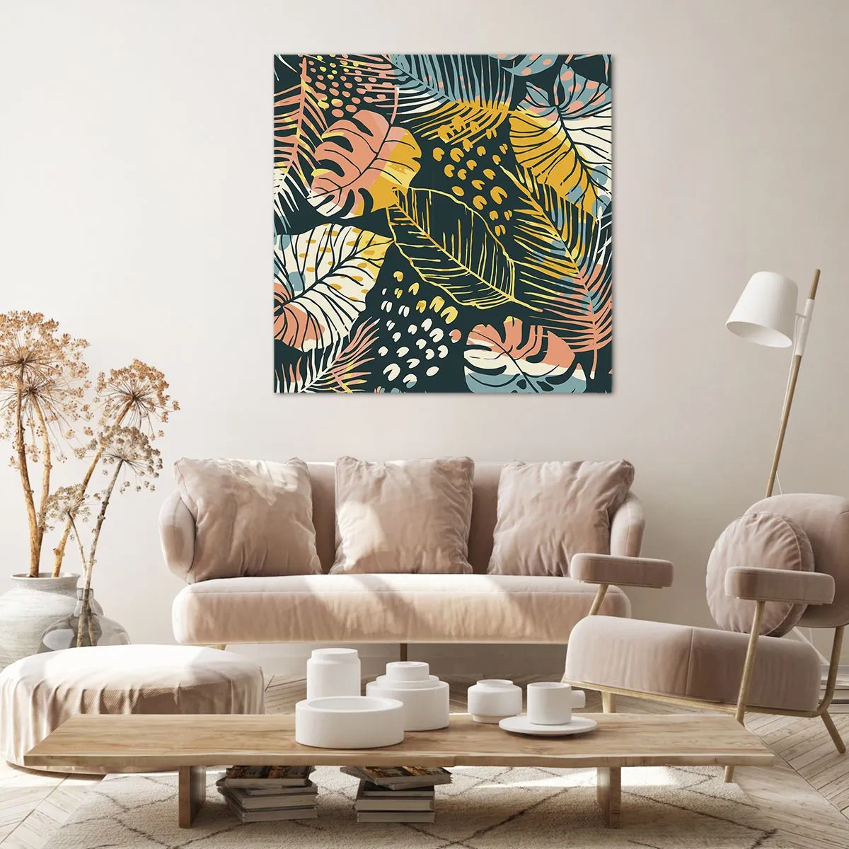 Canvastavla - Bild på duk - Lövfantasi - 30x30 cm