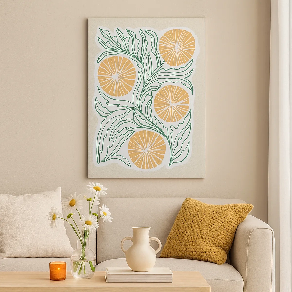 Canvastavla - Bild på duk - Etniskt med en touch av abstraktion - 50x70 cm