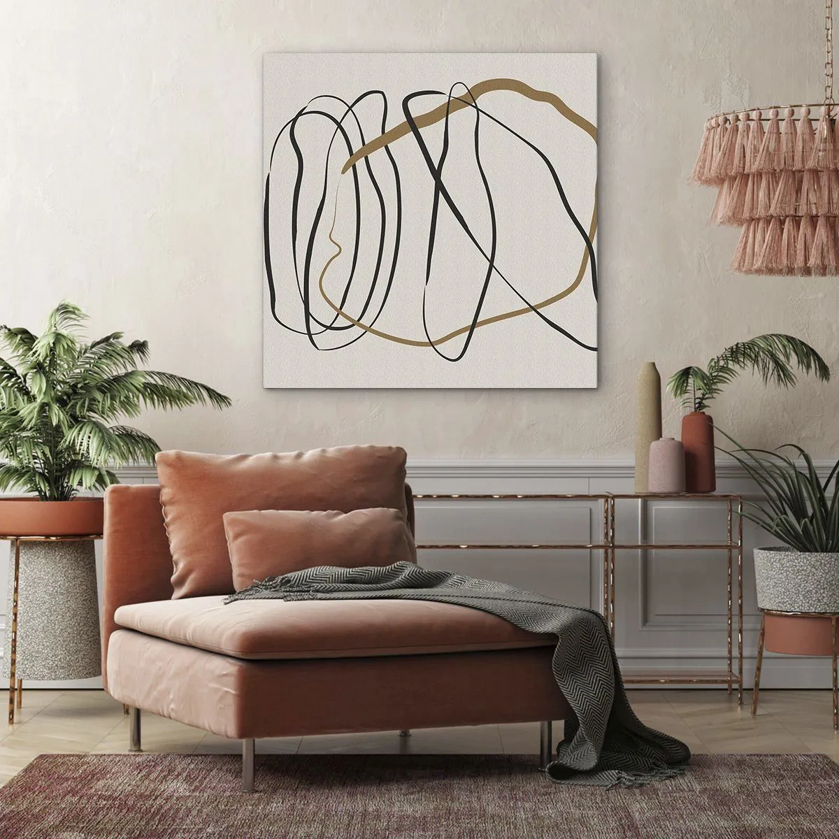 Canvastavla - Bild på duk - Komposition: besittande dans - 60x60 cm