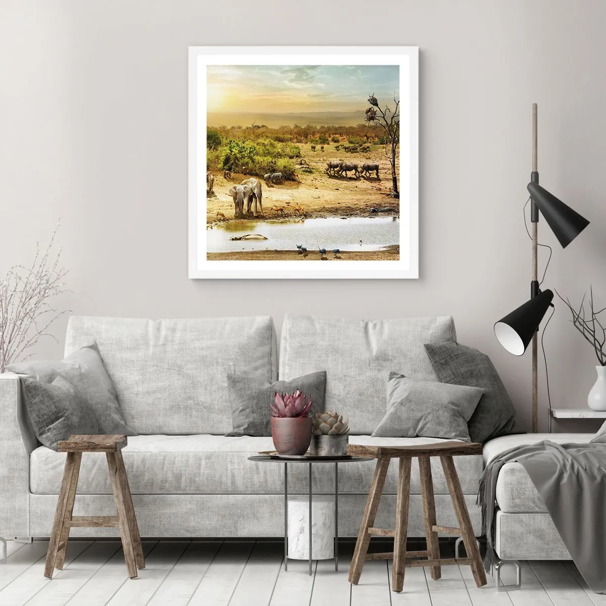 Affisch i vit ram - "Det mynnade en flod från Eden…" - 30x30 cm